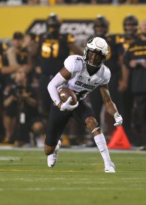 Wide receiver Bryce Bobo #4 of the Colorado Buffaloes runs up field during the first half of the college football game against the Arizona State Sun Devils at Sun Devil Stadium on October 10, 2015 in Tempe, Arizona. (Photo by Chris Coduto/Getty Images)