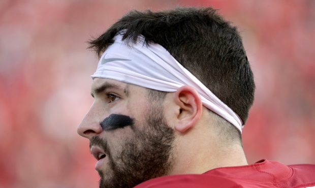 Baker Mayfield #6 of the Oklahoma Sooners looks on during the 2018 College Football Playoff Semifin...