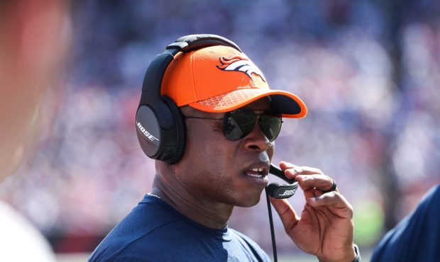 ORCHARD PARK, NY - SEPTEMBER 24:  Head coach Vance Joseph of the Denver Broncos during an NFL game ...