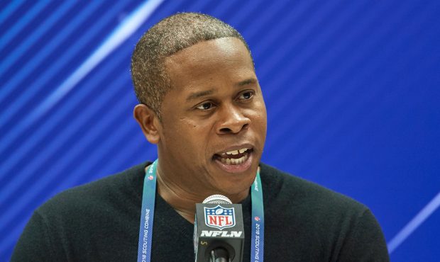 Denver Broncos head coach Vance Joseph, answers questions from the media during the NFL Scouting Co...