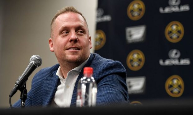 Denver Nuggets president of basketball operations Tim Connelly speaks to the media on Tuesday, May ...