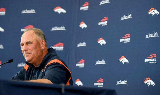ENGLEWOOD , CO - JULY 27: Denver Broncos head coach Vic Fangio speaks during a media luncheon at th...