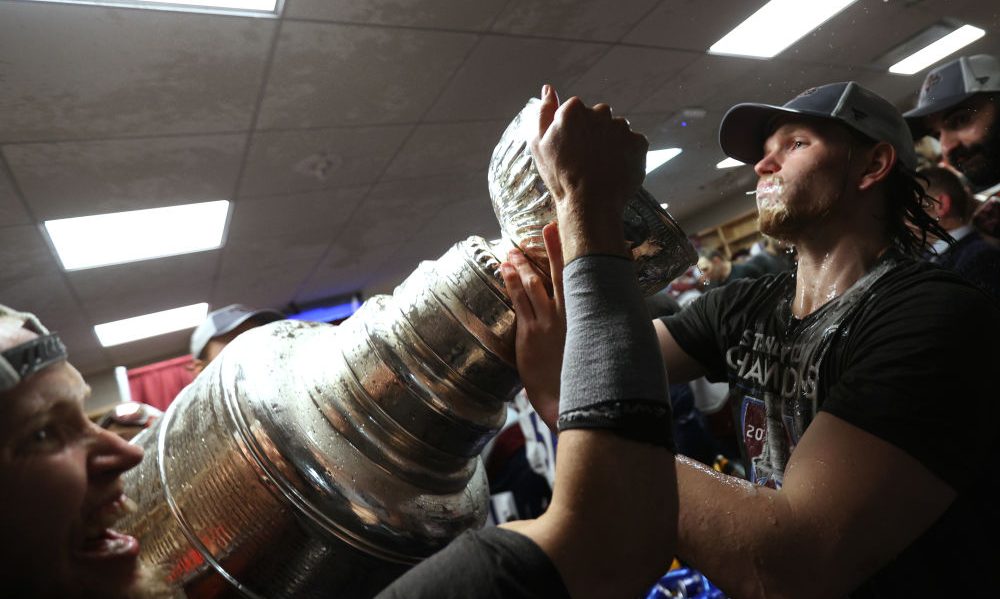 Avs drinking out of Stanley Cup...